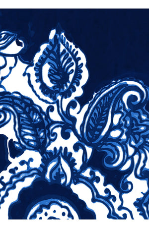 Aster Dress Shirt Collar 3/4 Sleeve Midi Plus Length Cotton Musola (Tear Drop Paisley)