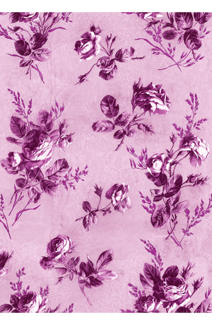 Aster Dress Shirt Collar 3/4 Sleeve Midi Plus Length Poliamide Taffta (Thorn Bud Rose Ground)
