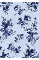 Aster Dress Shirt Collar 3/4 Sleeve Midi Plus Length Poliamide Taffta (Thorn Bud Rose Ground)