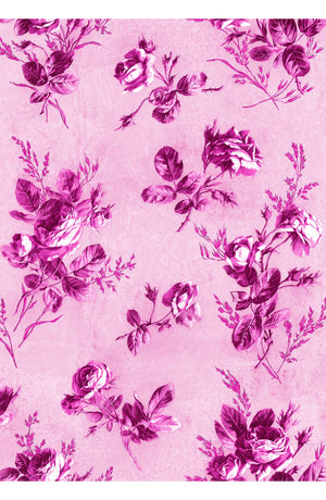 Aster Dress Shirt Collar 3/4 Sleeve Midi Plus Length Poliamide Taffta (Thorn Bud Rose Ground)