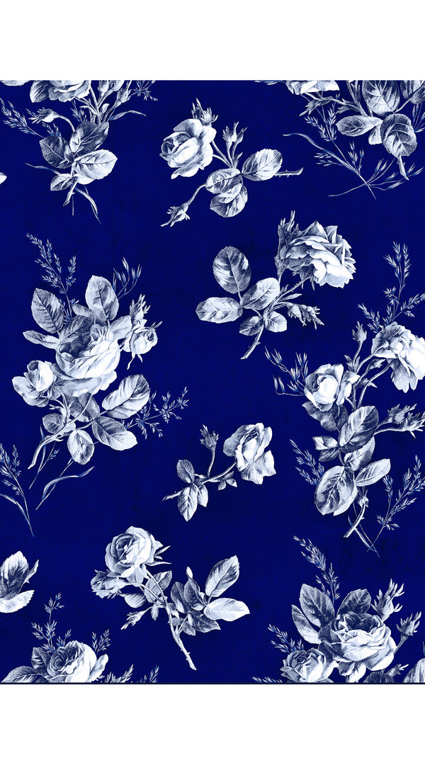 Terry Dress Shirt Collar 3/4 Sleeve Midi Plus Length Poliamide Taffta (Thorn Bud Rose Small Ground)