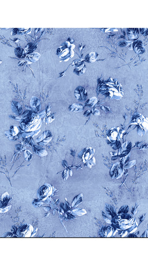 Terry Dress Shirt Collar 3/4 Sleeve Midi Plus Length Poliamide Taffta (Thorn Bud Rose Small Ground)