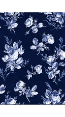 Terry Dress Shirt Collar 3/4 Sleeve Midi Plus Length Poliamide Taffta (Thorn Bud Rose Small Ground)