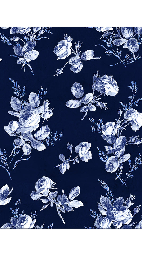 Terry Dress Shirt Collar 3/4 Sleeve Midi Plus Length Poliamide Taffta (Thorn Bud Rose Small Ground)