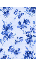 Audrey Dress #2 Shirt Collar 3/4 Sleeve Long Length Cotton Stretch (Thorn Bud Rose Small Ground)