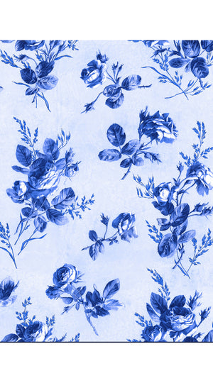 Terry Dress Shirt Collar 3/4 Sleeve Midi Plus Length Poliamide Taffta (Thorn Bud Rose Small Ground)