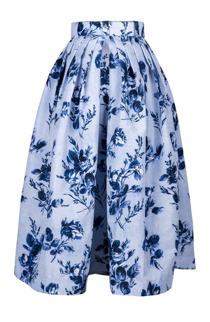 Irene Skirt Midi Length Poliamide Taffta (Thorn Bud Rose Ground)