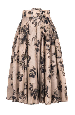 Samantha Skirt Midi Length Poliamide Taffta (Thorn Bud Rose Dark)