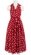 Olivia Dress Shirt Halter Neck Sleeveless Maxi Length Cotton Musola (Tie Dye Gingham Small)