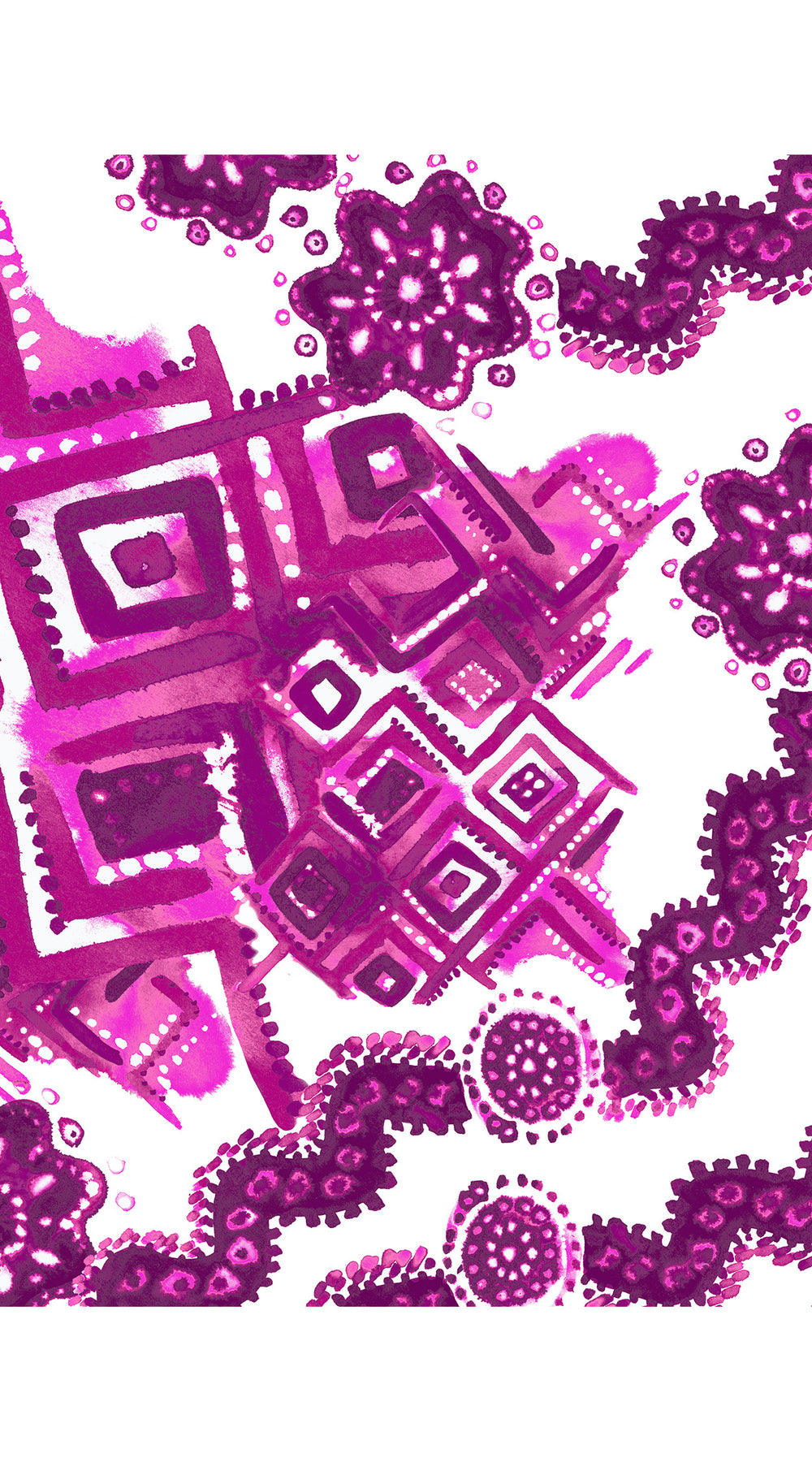 Aster Dress Shirt Collar 3/4 Sleeve Midi Length Cotton Musola (Tie Dye Izmir Big White)