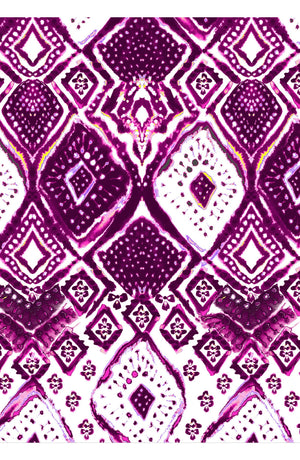 Aster Skirt #1 with Belt Midi Length Cotton Musola (Tie Dye Maldives White)