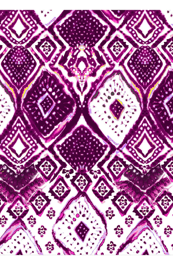 Aster Skirt #1 with Belt Midi Length Cotton Musola (Tie Dye Maldives White)