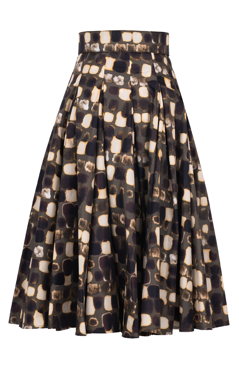 Samantha Skirt Midi Length Poliamide Taffta (Tie Dye Square Multi Dark)