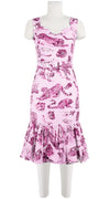Violet Dress Sweatheart Neck Sleeveless Long Length Cotton Stretch (Tiger Toile Small)