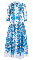 Aster Dress Shirt Collar 3/4 Sleeve Maximum Length Cotton Musola (Tinker Bell Flower)