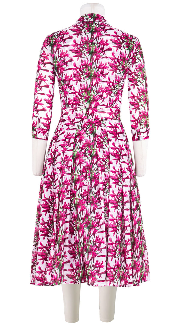 Audrey Dress #4 Shirt Collar 3/4 Sleeve Long +3 Length Cotton Musola (Tinker Bell Flower)