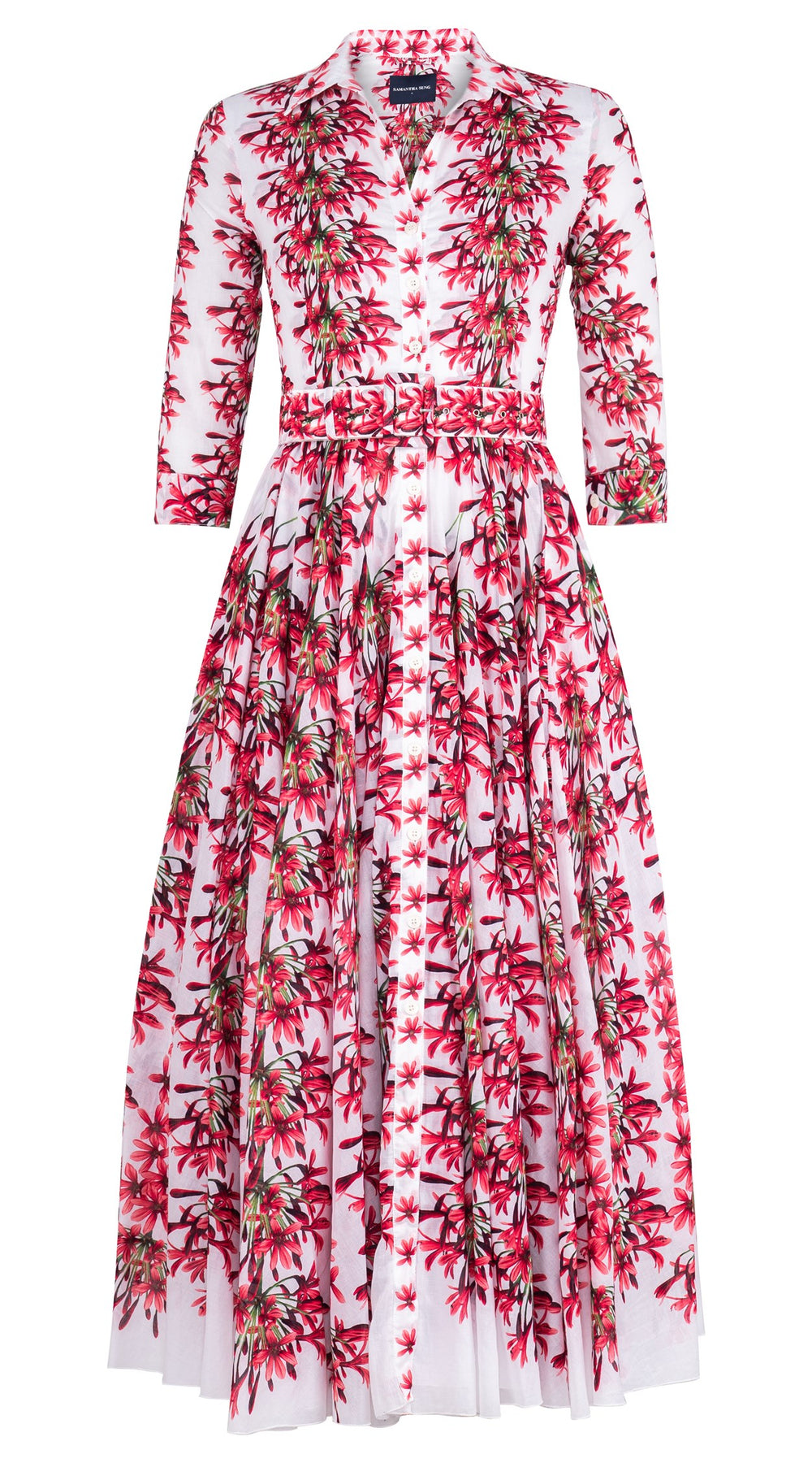 Aster Dress Shirt Collar 3/4 Sleeve Maximum Length Cotton Musola (Tinker Bell Flower)