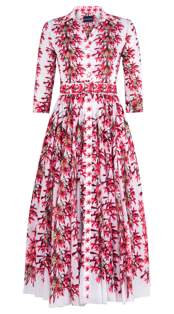 Aster Dress Shirt Collar 3/4 Sleeve Maximum Length Cotton Musola (Tinker Bell Flower)