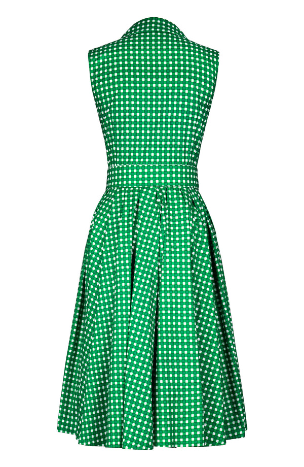 Laurent Dress Shirt Collar Sleeveless Long Length Cotton Stretch (Toto Gingham)