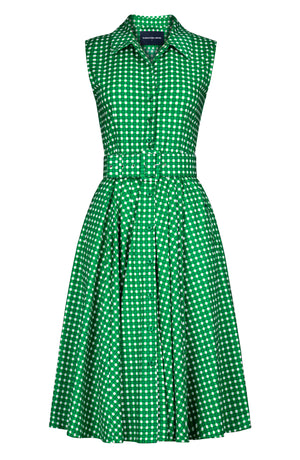 Laurent Dress Shirt Collar Sleeveless Long Length Cotton Stretch (Toto Gingham)