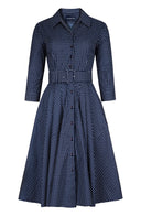 Laurent Dress Shirt Collar 3/4 Sleeve Long Length Cotton Stretch (Toto Gingham)