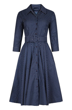 Laurent Dress Shirt Collar 3/4 Sleeve Long Length Cotton Stretch (Toto Gingham)