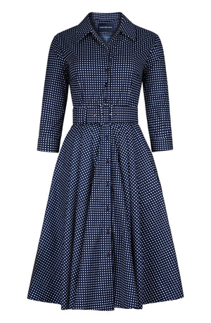 Laurent Dress Shirt Collar 3/4 Sleeve Long Length Cotton Stretch (Toto Gingham)