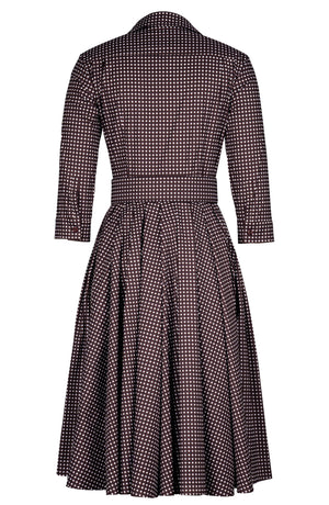 Laurent Dress Shirt Collar 3/4 Sleeve Long Length Cotton Stretch (Toto Gingham)