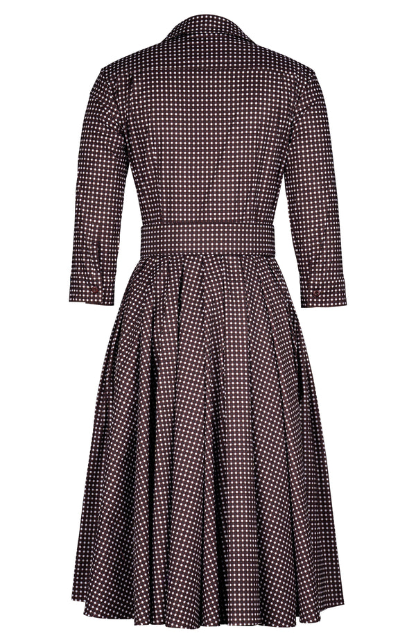 Laurent Dress Shirt Collar 3/4 Sleeve Long Length Cotton Stretch (Toto Gingham)