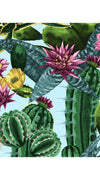 Anastasia Blouse #1 Crew Neck Slit 3/4 Puff Sleeve Cotton Musola (Tropical Cactus)