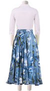 Aster Skirt #1 with Belt Midi Length Wool Musola (Tweety Tulip Big)