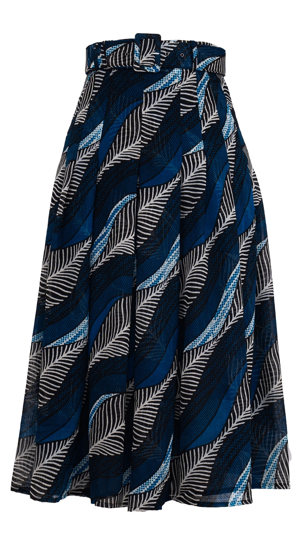 Zeller Skirt Midi Length Wool Musola (Ukara Leaves Ivory)