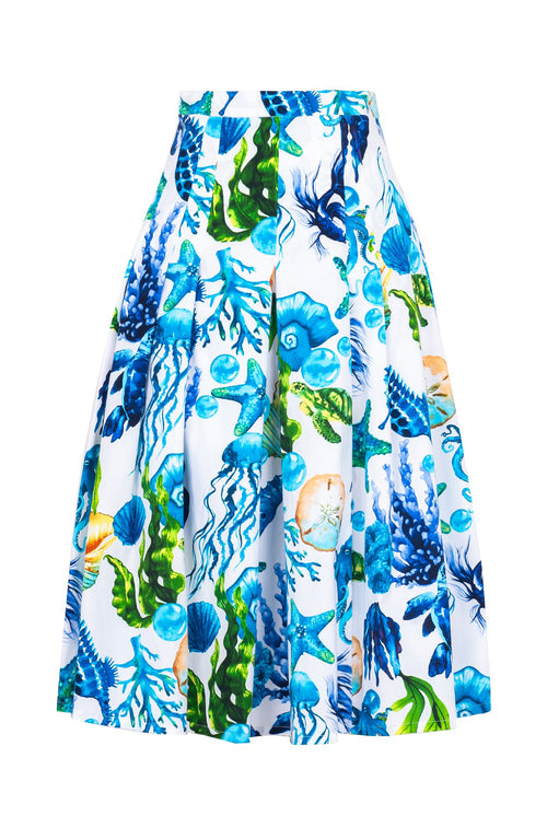 Zeller Skirt Long Length Cotton Stretch (Under The Sea)