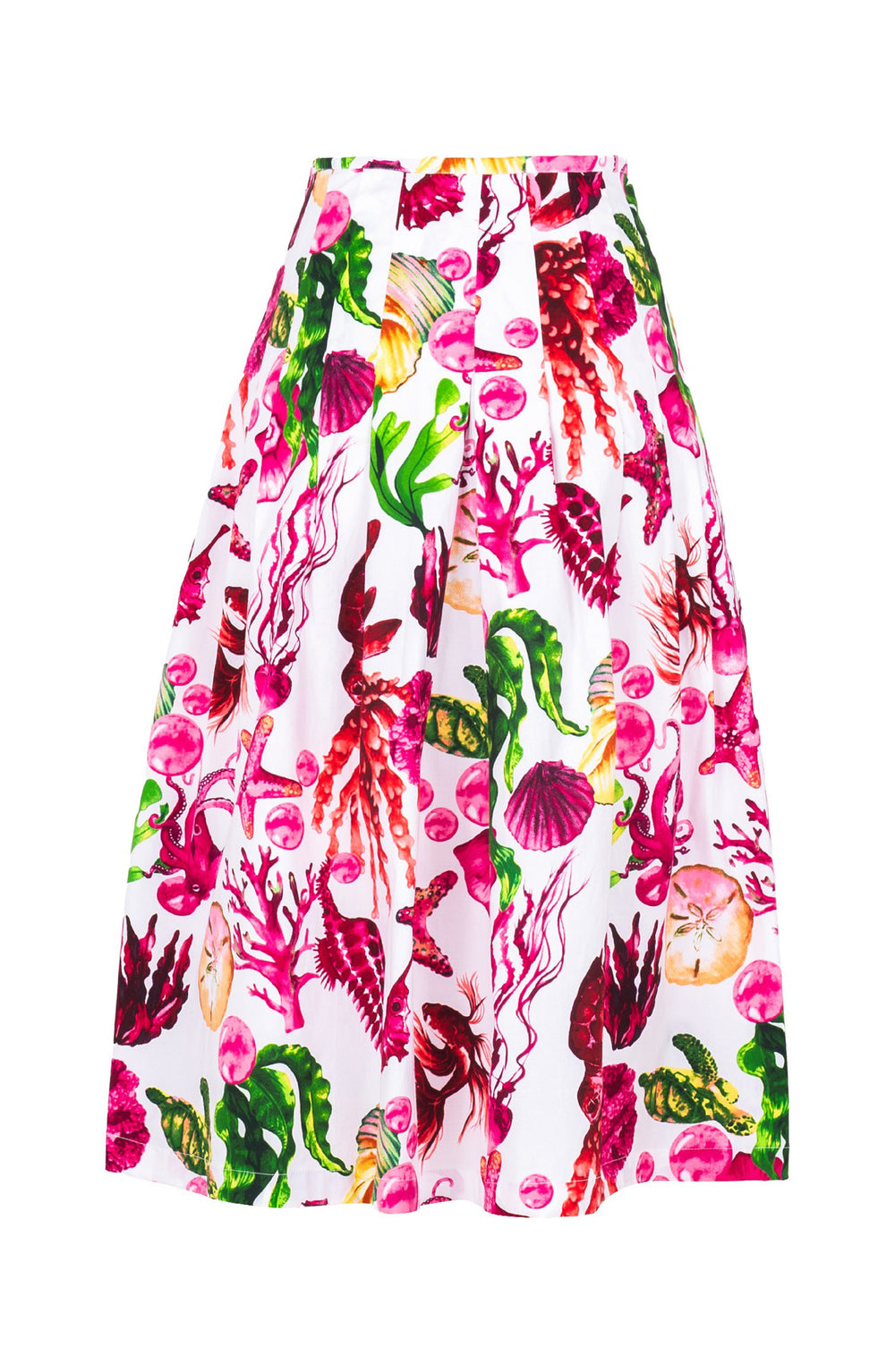 Zelda Skirt Long Length Cotton Stretch (Under The Sea)