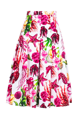 Zeller Skirt Long Length Cotton Stretch (Under The Sea)