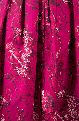 Audrey Dress #1 Shirt Collar 3/4 Sleeve Long Length Cotton Stretch (Villa Carlotta Dark)