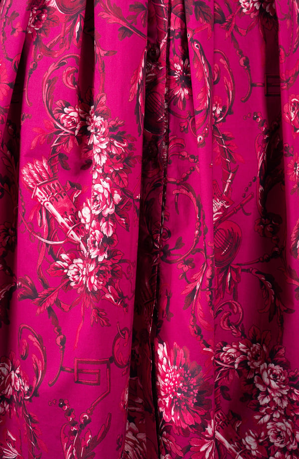 Audrey Dress #1 Shirt Collar 3/4 Sleeve Long Length Cotton Stretch (Villa Carlotta Dark)