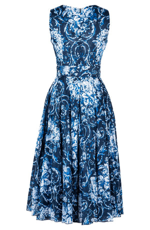 Aster Dress Crew Neck Sleeveless Midi Length Cotton Musola (Villa Carlotta Bright)