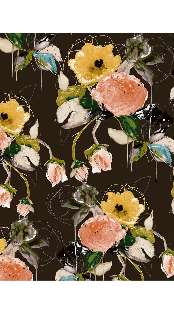 Audrey Dress #7 Shirt Collar 3/4 Sleeve Midi Length Nylon (Viner Rose Dark)