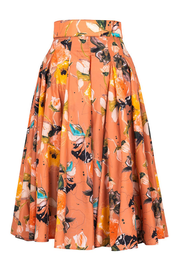 Samantha Skirt Midi Length Poliamide Taffta (Viner Rose Dark)