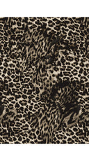 Audrey Dress #4 Shirt Collar 3/4 Sleeve Long Length Cotton Musola (Viper Leopard Big)