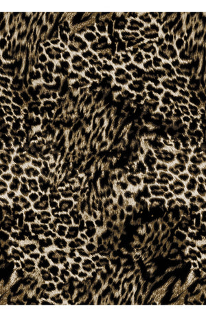 Audrey Dress #1 Shirt Collar 3/4 Sleeve Long Length Cotton Stretch (Viper Leopard Dark)