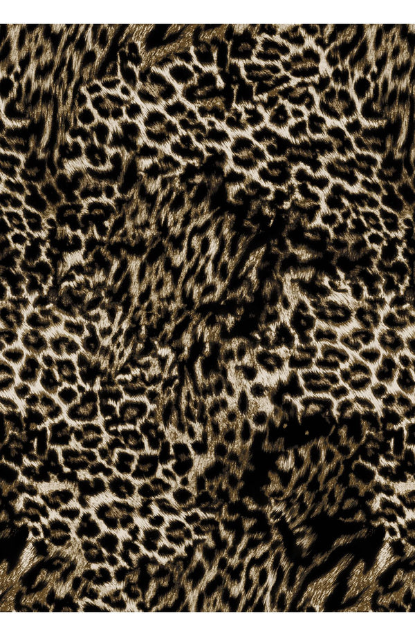 Audrey Dress #1 Shirt Collar 3/4 Sleeve Long Length Cotton Stretch (Viper Leopard Dark)