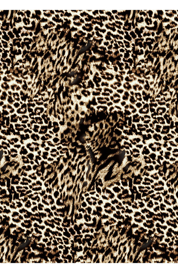 Audrey Dress #4 Shirt Collar 3/4 Sleeve Long Length Musola (Viper Leopard)