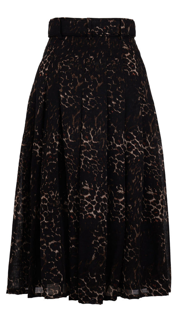 Zeller Skirt Midi Length Wool Musola (Viper Leopard Big)