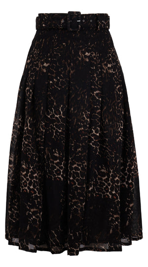 Zeller Skirt Midi Length Wool Musola (Viper Leopard Big)