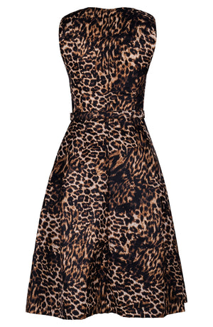 Lana Dress Crew Neck Sleeveless Long Length Poliamide Taffta (Viper Leopard Big)
