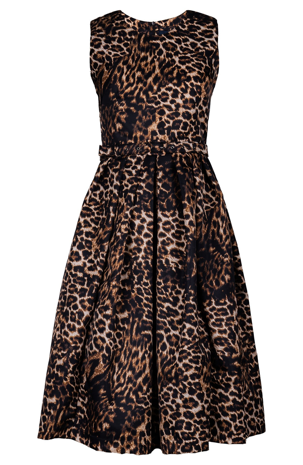 Lana Dress Crew Neck Sleeveless Long Length Poliamide Taffta (Viper Leopard Big)