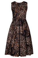 Lana Dress Crew Neck Sleeveless Long Length Poliamide Taffta (Viper Leopard Big)