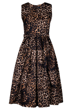 Lana Dress Crew Neck Sleeveless Long Length Poliamide Taffta (Viper Leopard Big)
